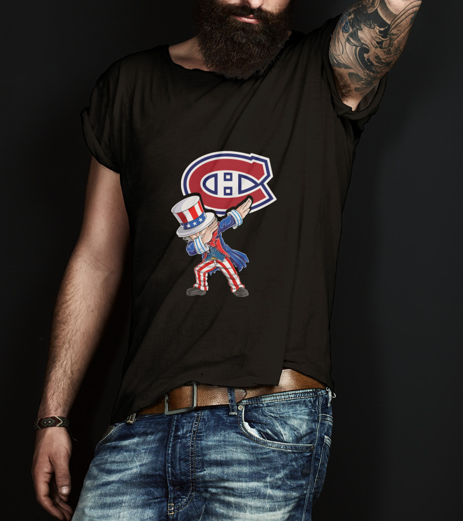 Uncle Sam Dabbing Montreal Canadiens 4Th Of July T-Shirt