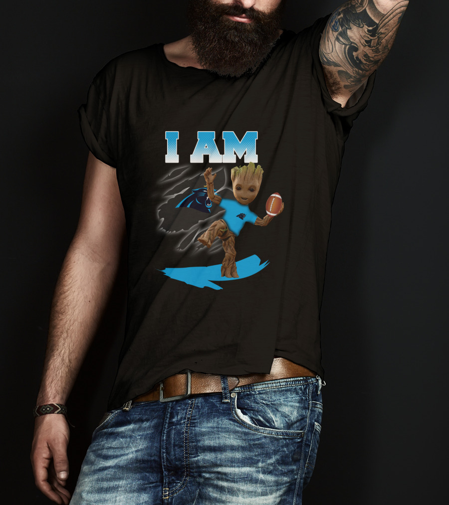 I Am Carolina Panthers Groot Football Fan T-Shirt