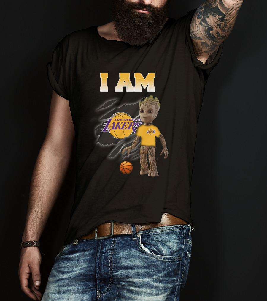 I Am Los Angeles Lakers Groot Basketball Fans T-Shirt