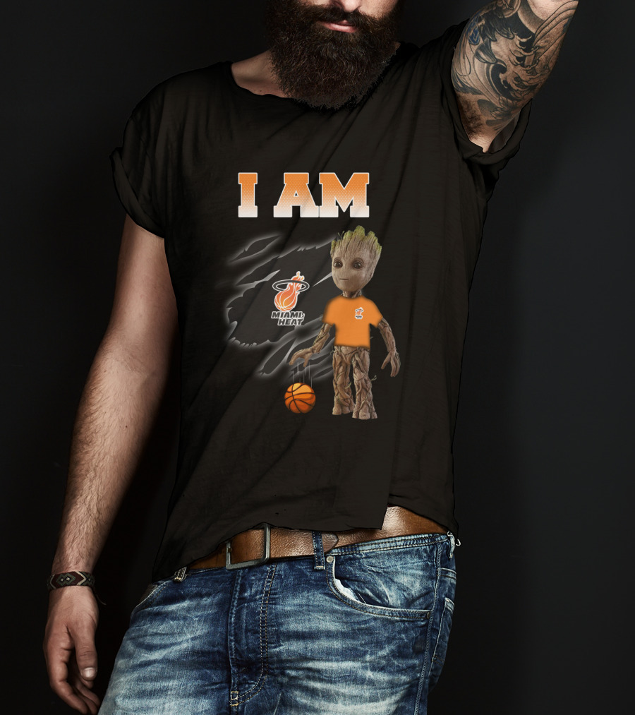 I Am Miami Heat Groot Basketball Fan T-Shirt