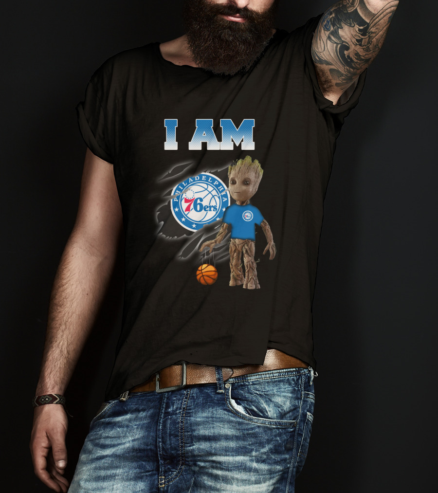 I Am Philadelphia 76ers Groot Basketball Fan T-Shirt