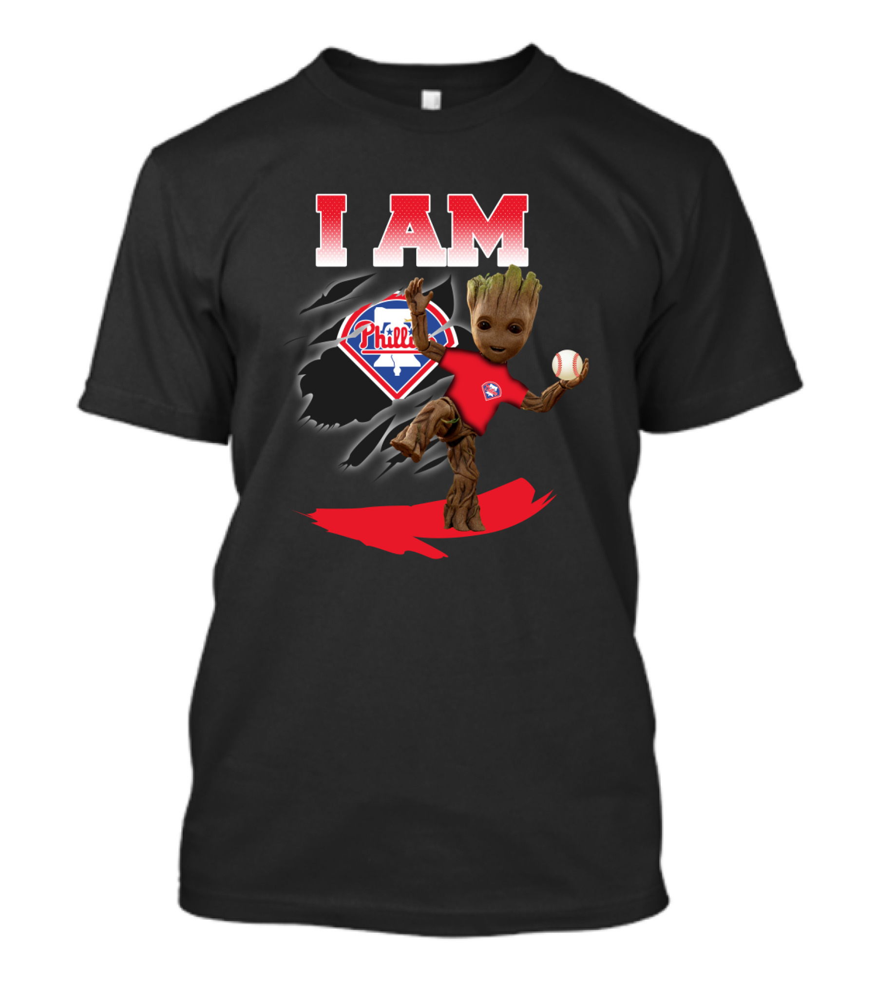 I Am Philadelphia Phillies Groot Baseball Fan T-Shirt