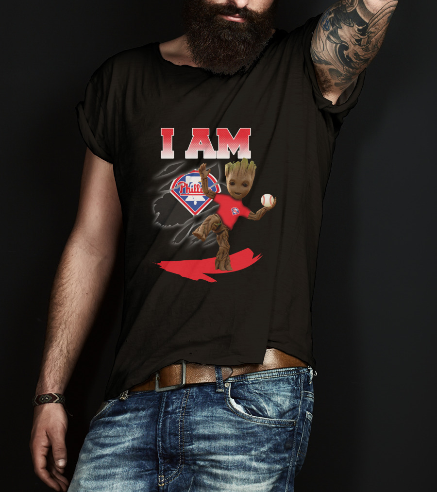 I Am Philadelphia Phillies Groot Baseball Fan T-Shirt