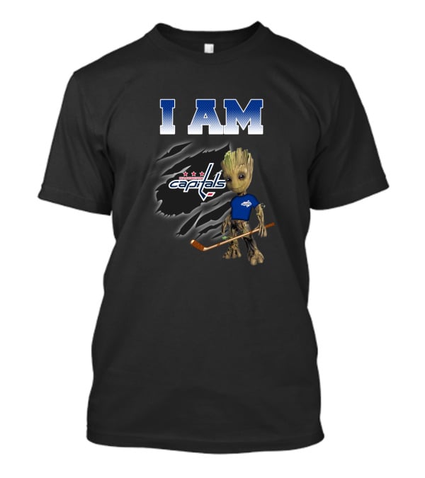 I Am Washington Capitals Groot Hockey Fan T-Shirt