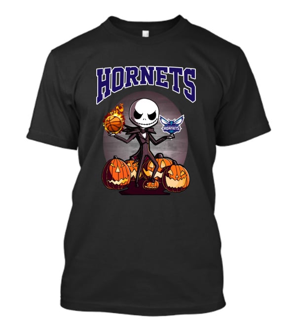 Hornets Jack Skellington Halloween Basketball Charlotte Pumpkins T-Shirt