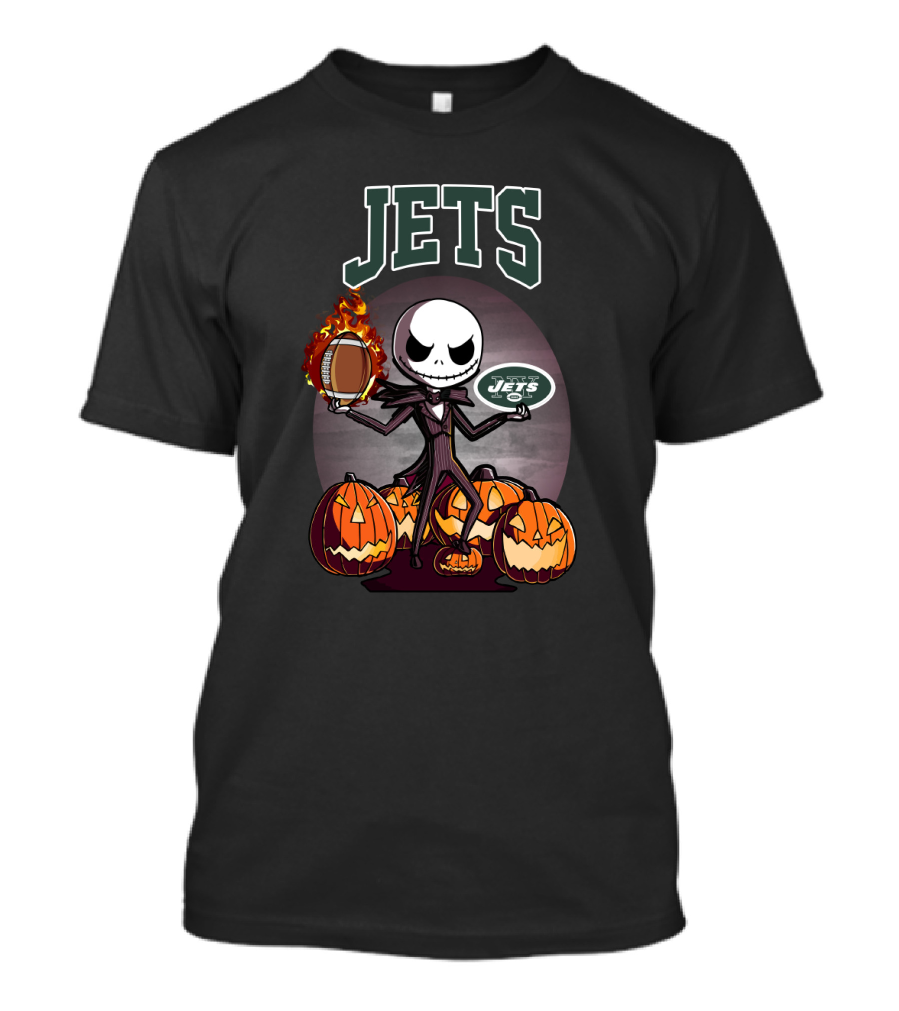 Jets Halloween Jack Skellington New York Football Pumpkins T-Shirt