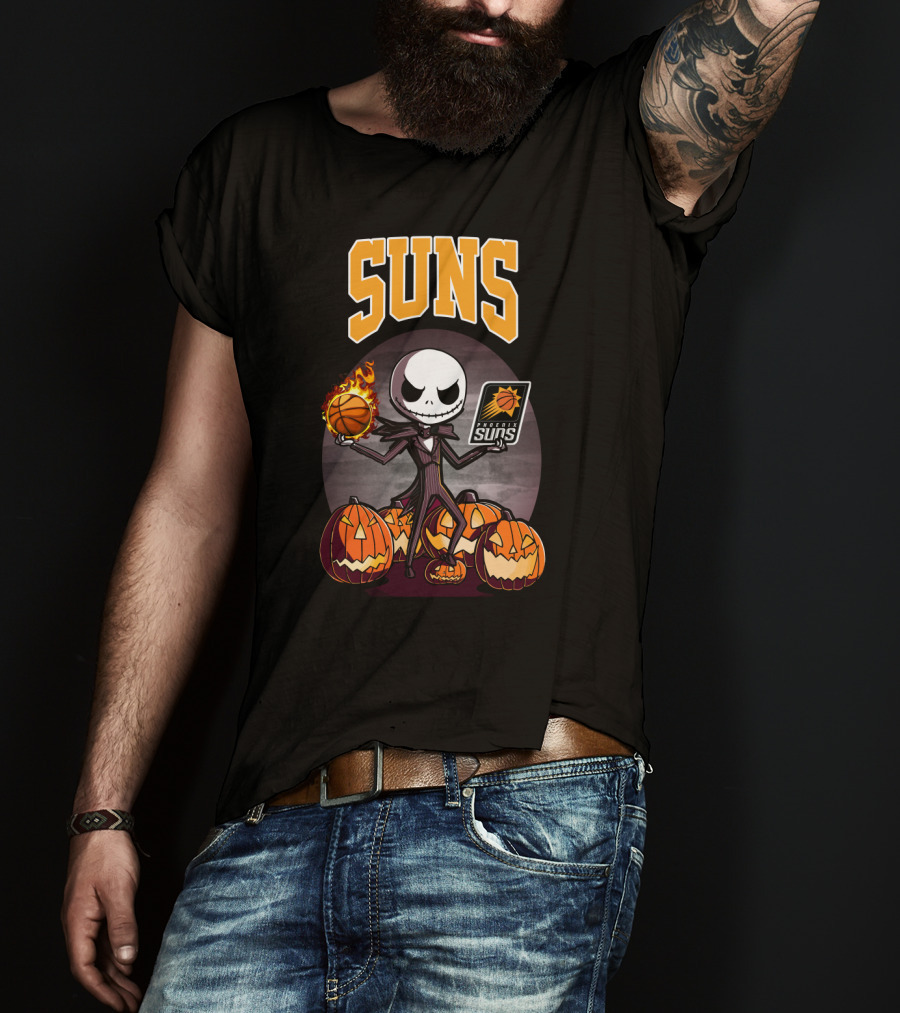 Jack Skellington Halloween Suns Basketball Phoenix Pumpkins T-Shirt