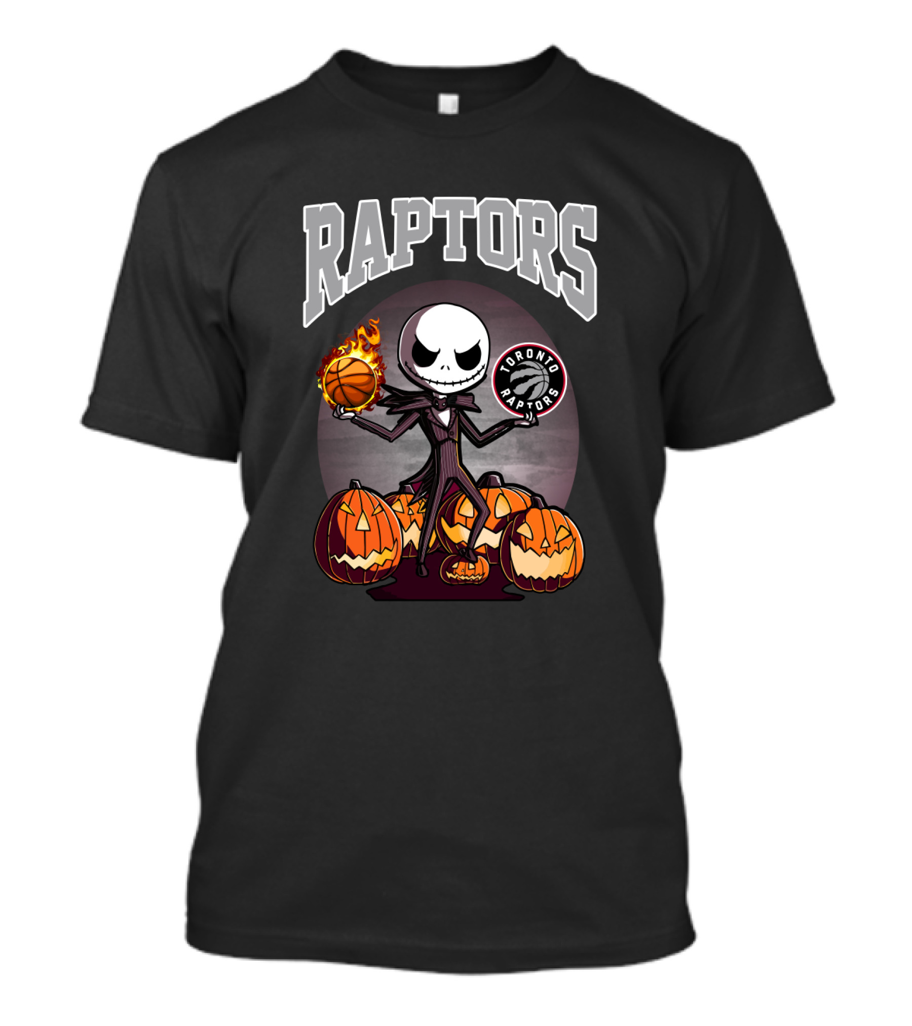 Raptors Halloween Jack Skellington Toronto Basketball Pumpkins T-Shirt