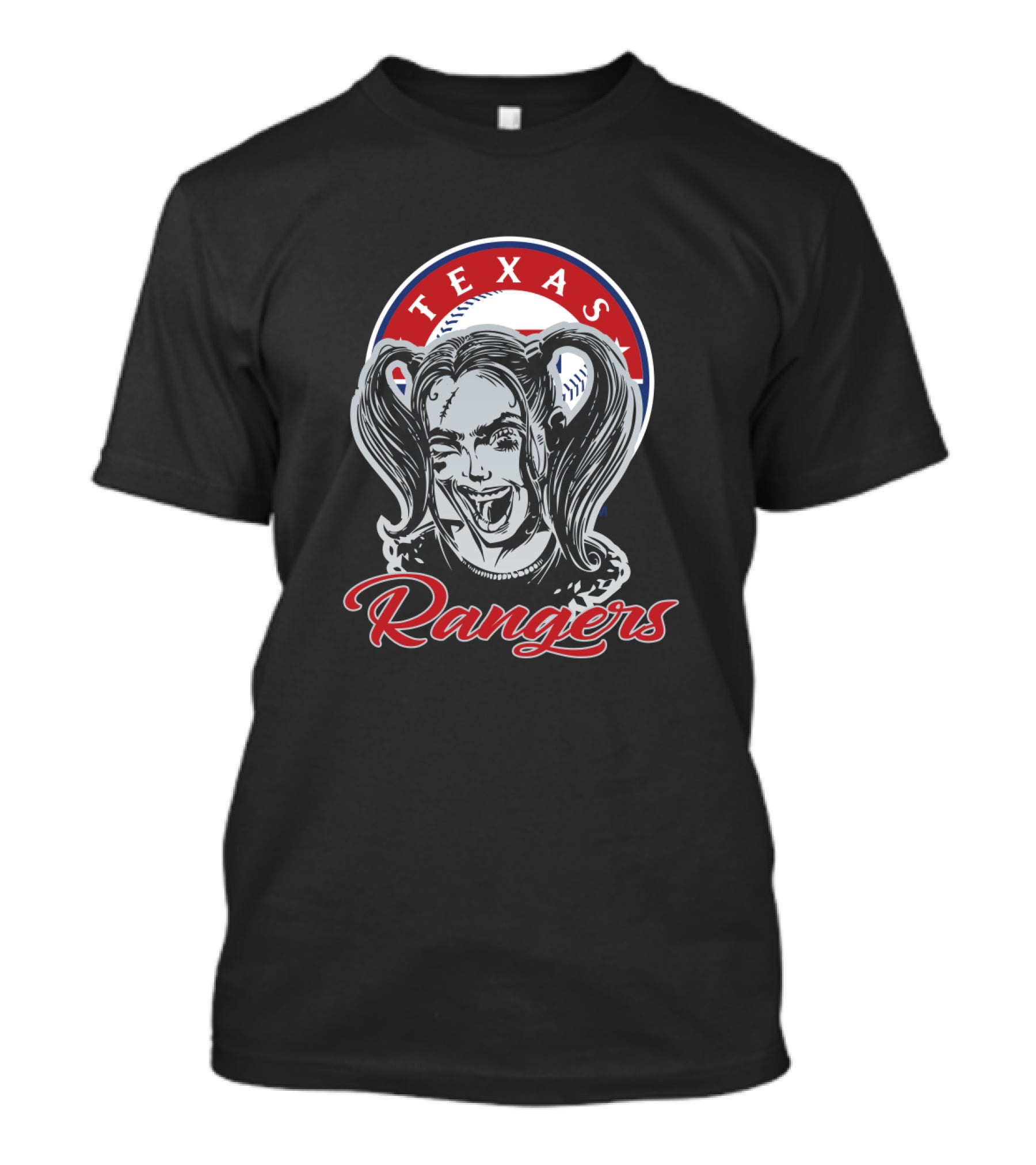 Texas Rangers Fans Harley Quinn Fusion T-Shirt