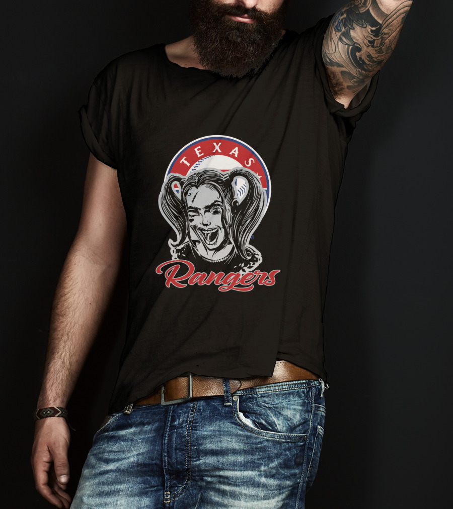 Texas Rangers Fans Harley Quinn Fusion T-Shirt