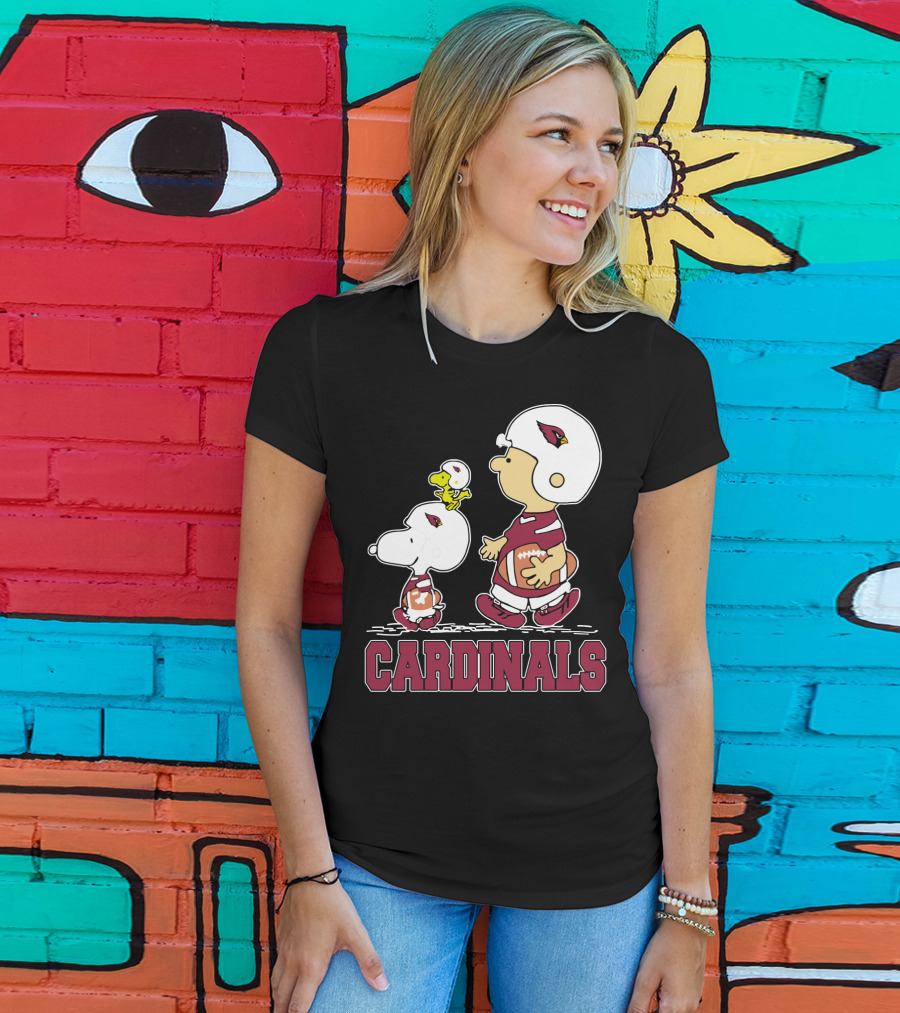 Cardinals Snoopy Fans Arizona Football Team Peanuts Characters T-Shirt