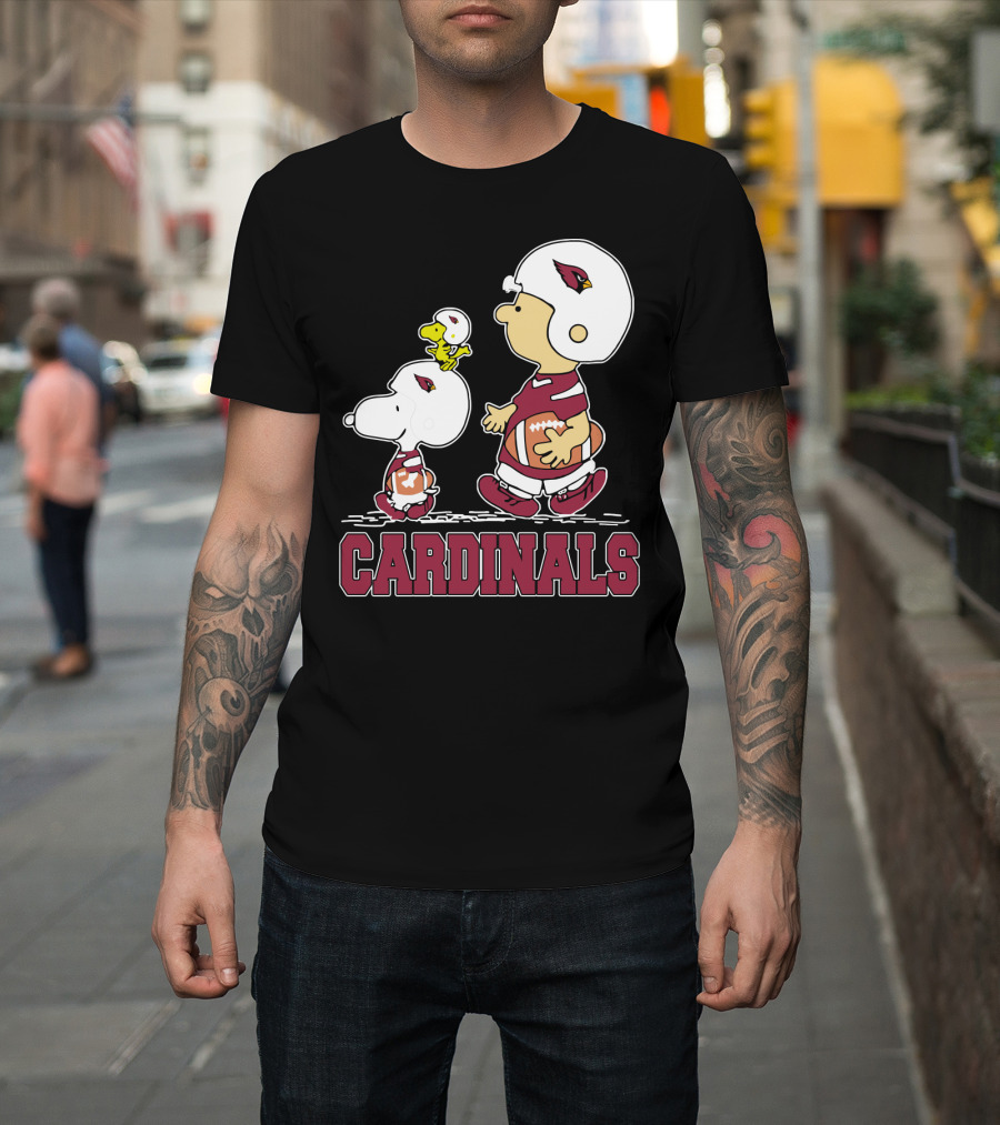 Cardinals Snoopy Fans Arizona Football Team Peanuts Characters T-Shirt