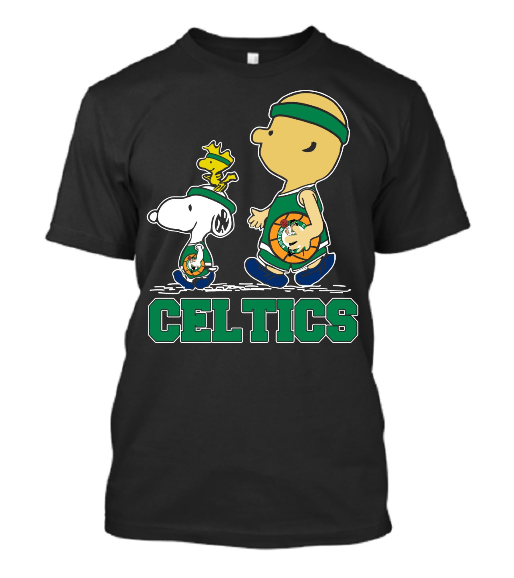Celtics Snoopy And Friends With Basketball T-Shirt