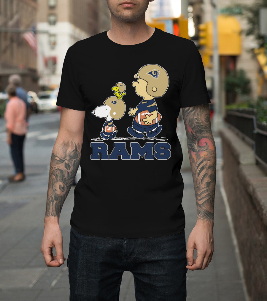 Snoopy And Los Angeles Rams Football Fans T-Shirt