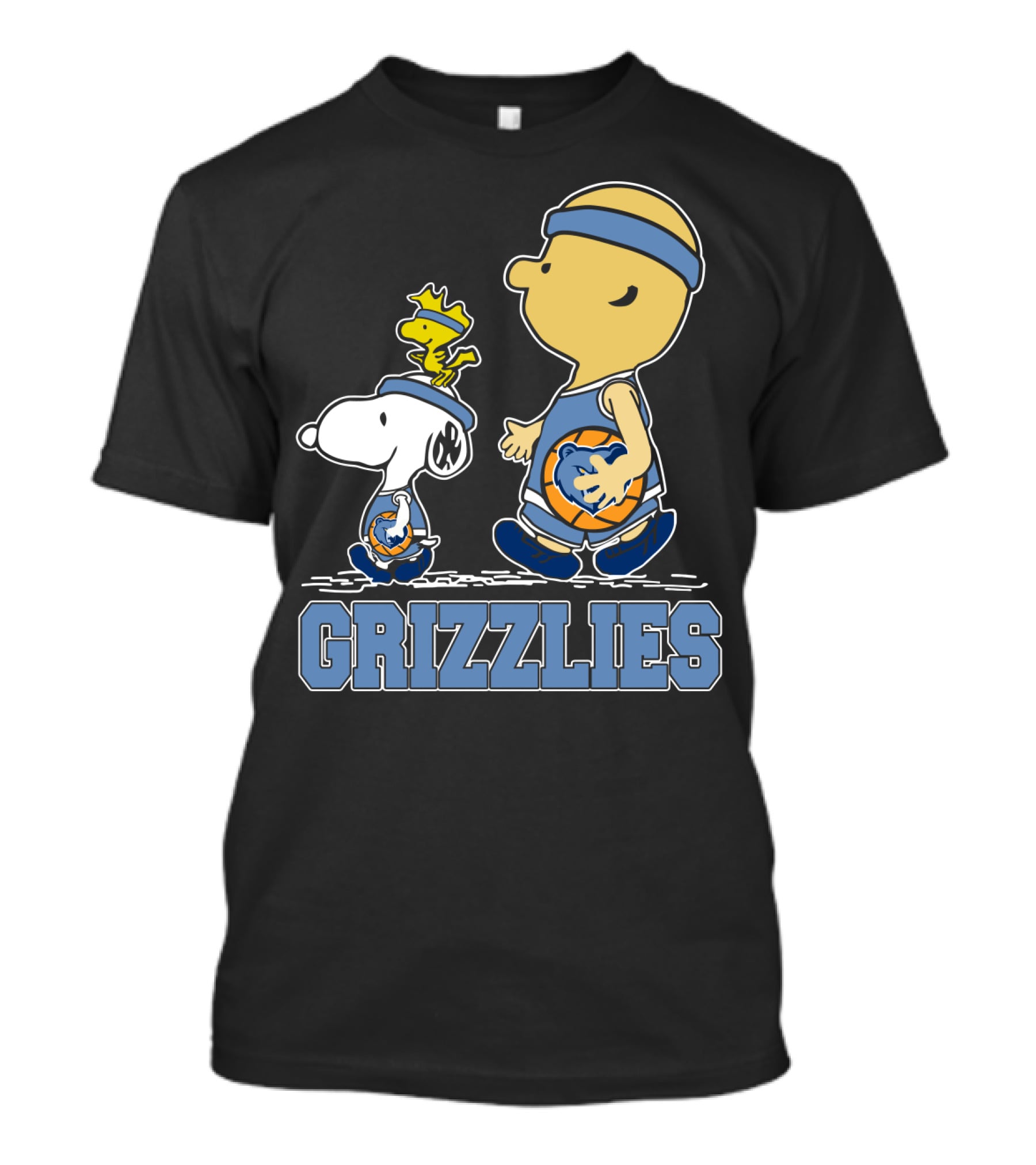 Snoopy Woodstock Charlie Brown Memphis Grizzlies Basketball Fans T-Shirt