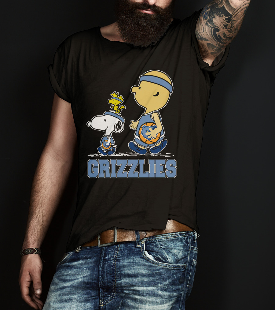 Snoopy Woodstock Charlie Brown Memphis Grizzlies Basketball Fans T-Shirt
