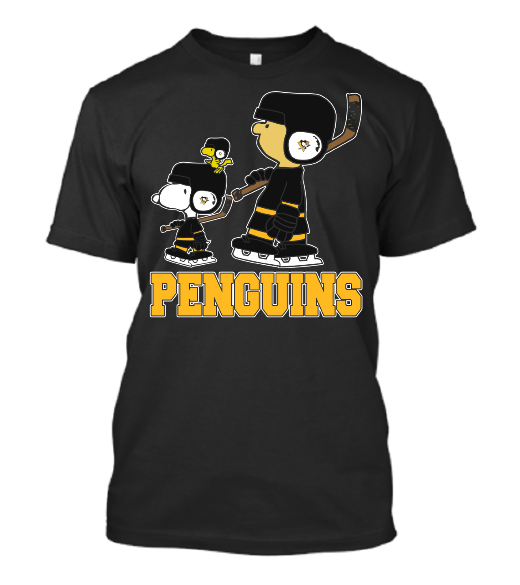 Snoopy And Woodstock With Pittsburgh Penguins Hockey Gear T-Shirt