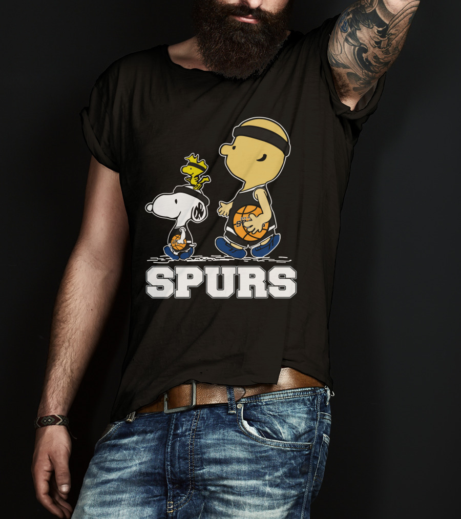 Snoopy Woodstock Basketball San Antonio Spurs Fans T-Shirt