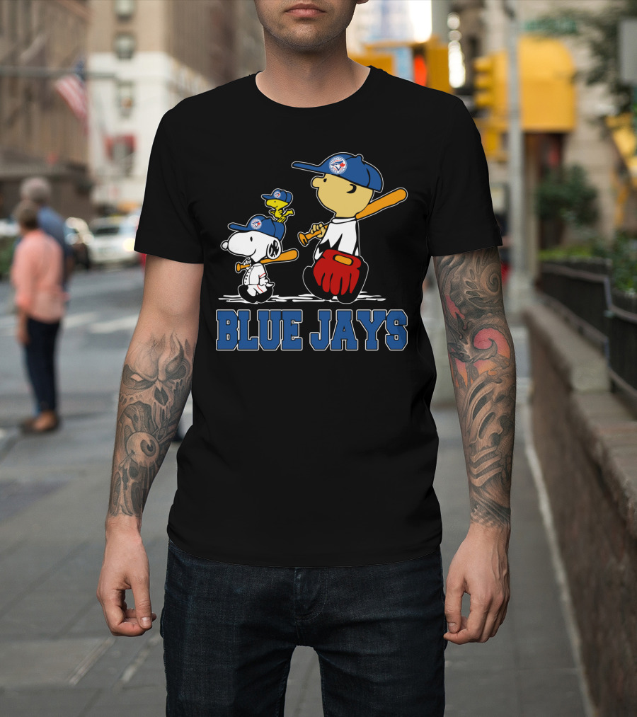 Snoopy Woodstock And Blue Jays Baseball Fans T-Shirt