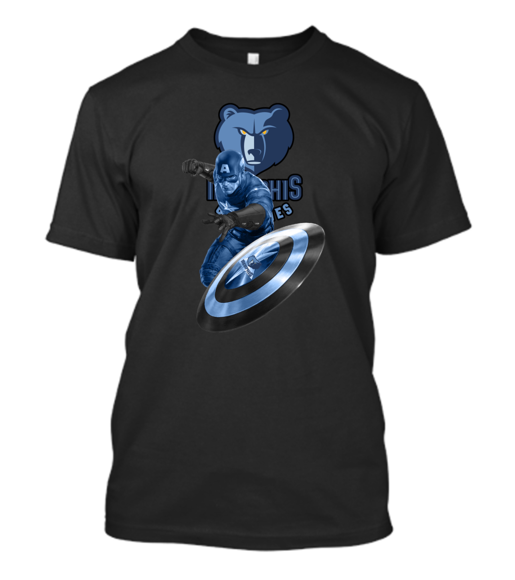 Memphis Grizzlies Captain America Logo Collaboration T-Shirt