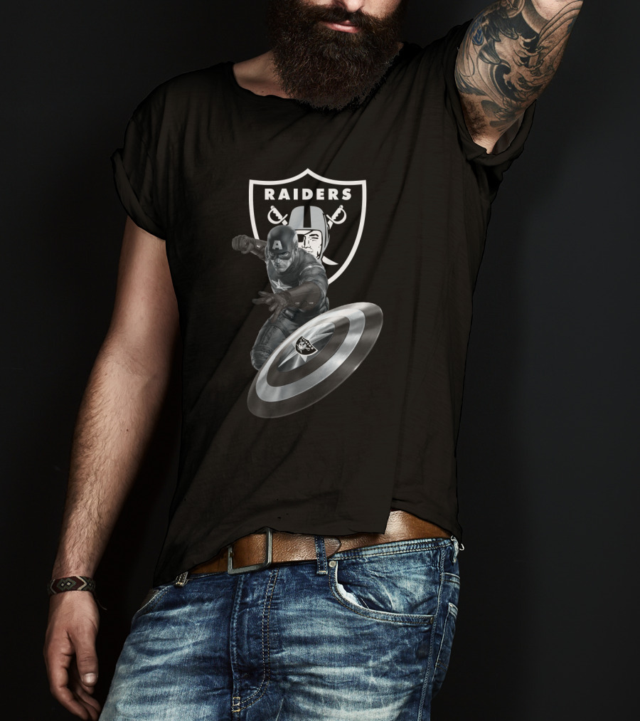 Raiders Captain America Crossover Fan Favorite T-Shirt