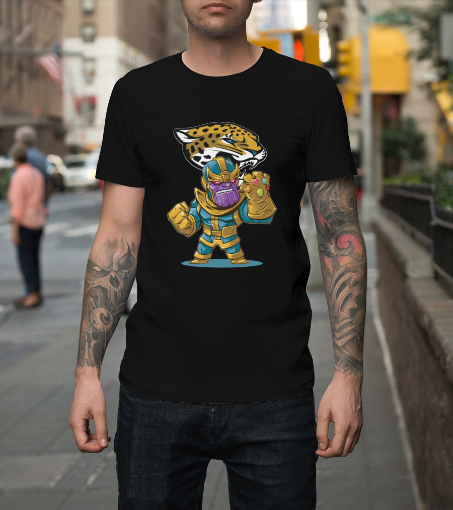 Thanos Infinity Gauntlet Meets Jacksonville Jaguars Fans Celebrate Team Pride T-Shirt