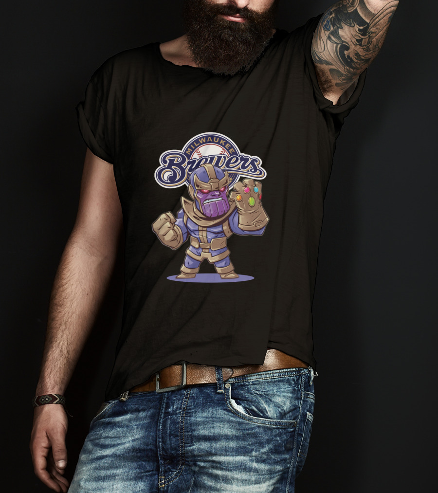 Milwaukee Brewers Thanos Infinity Gauntlet T-Shirt
