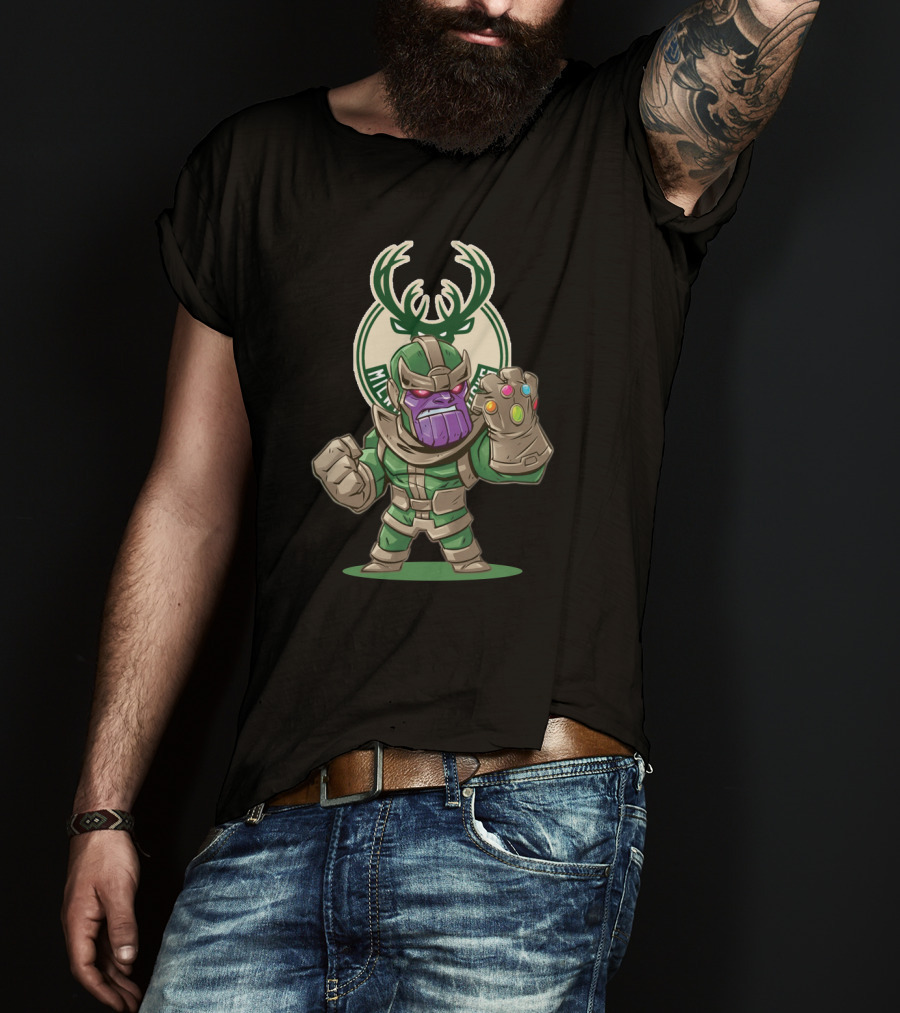 Thanos Milwaukee Bucks Crossover Fans Infinity Gauntlet T-Shirt