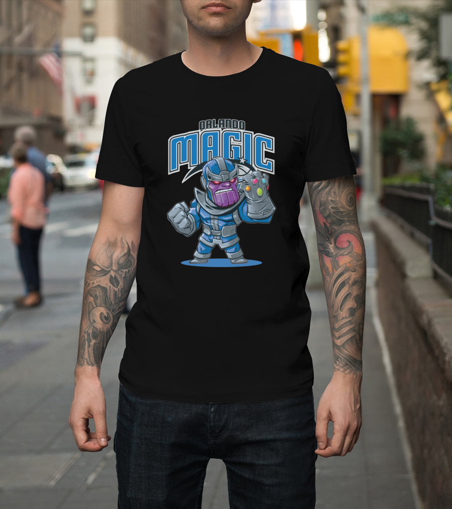 Orlando Magic Thanos Infinity Gauntlet Fan Crossover T-Shirt