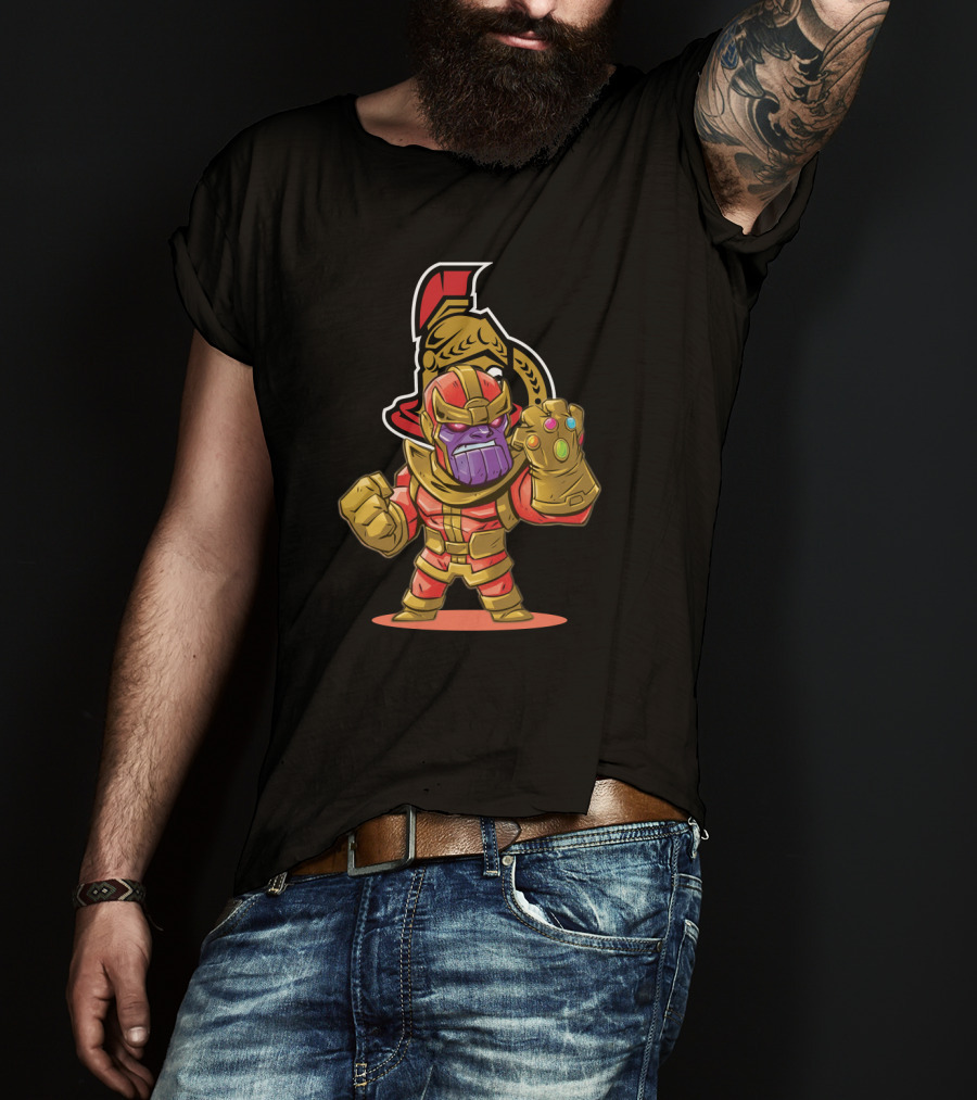 Thanos Meets Ottawa Senators Fans Crossover T-Shirt