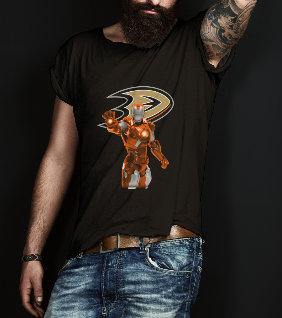 Anaheim Ducks Iron Man Crossover With Iconic Team T-Shirt