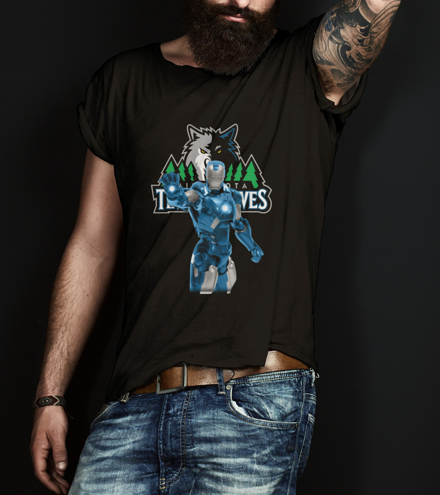 Iron Man Minnesota Timberwolves Crossover Appeal For Fans T-Shirt