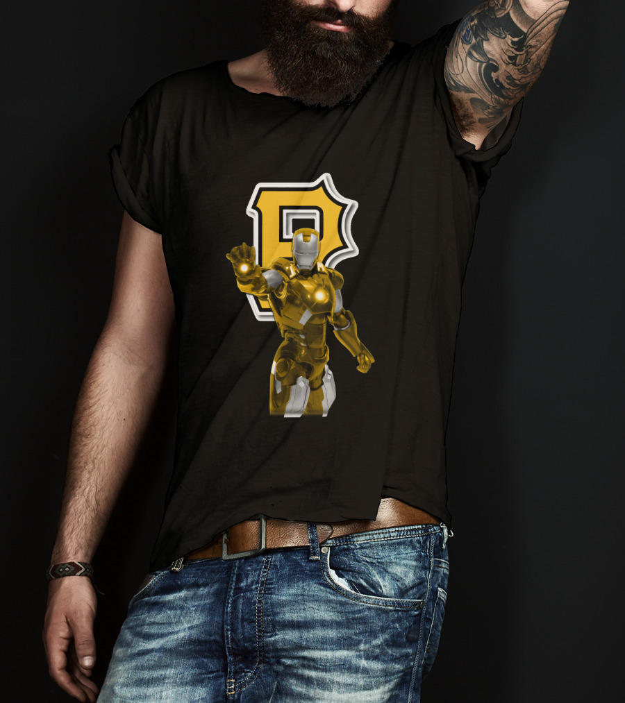 Iron Man With Pittsburgh Pirates T-Shirt