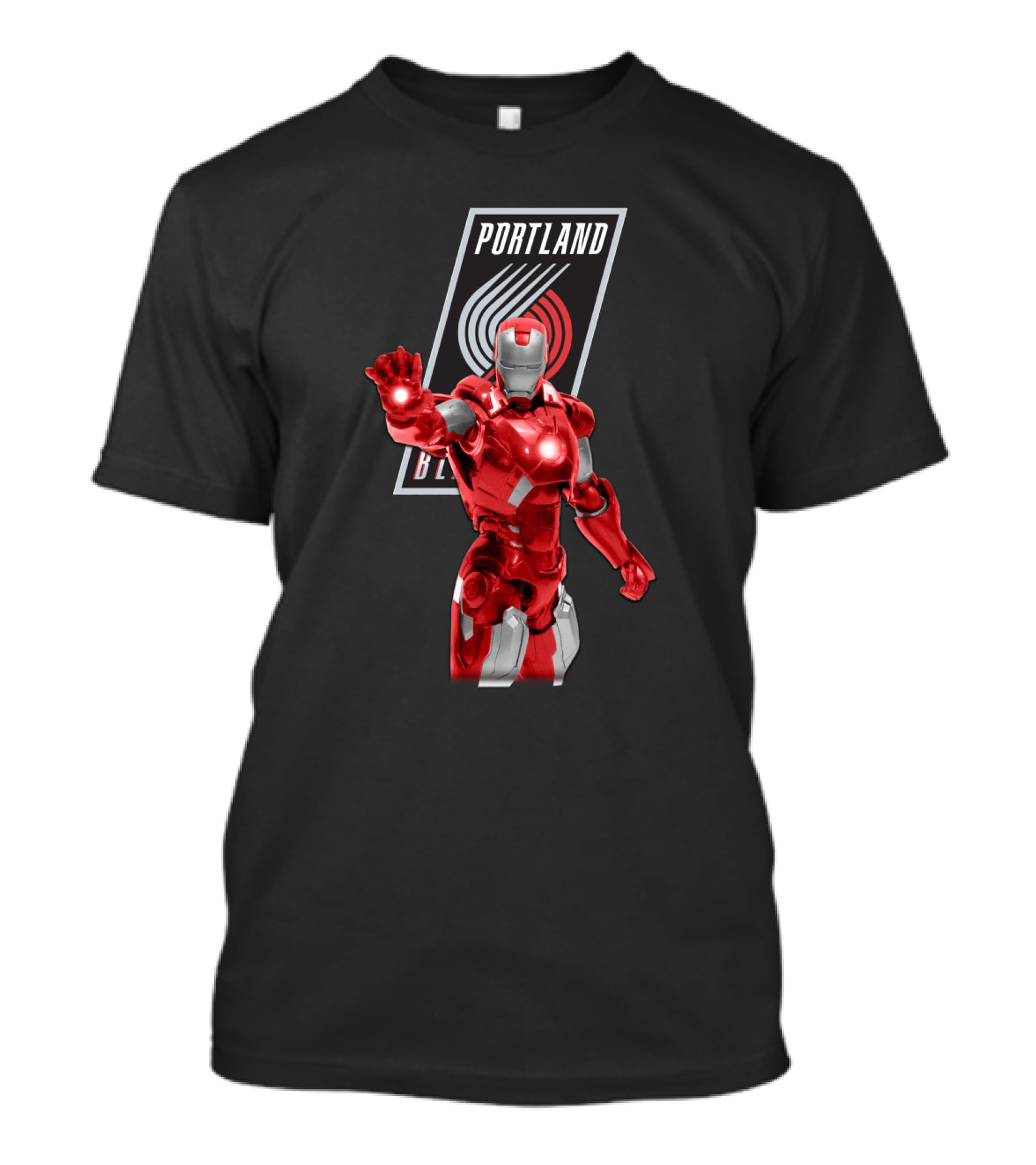 Portland Trail Blazers Iron Man Marvel Crossover Fan T-Shirt