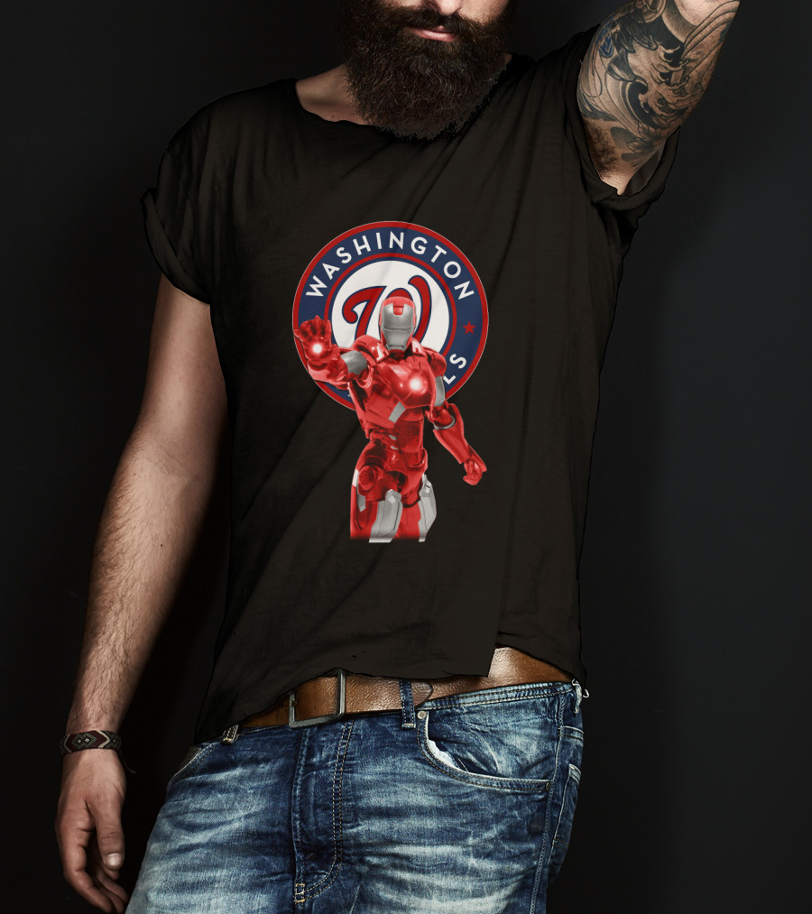 Washington Nationals Iron Man Marvel Collaboration T-Shirt