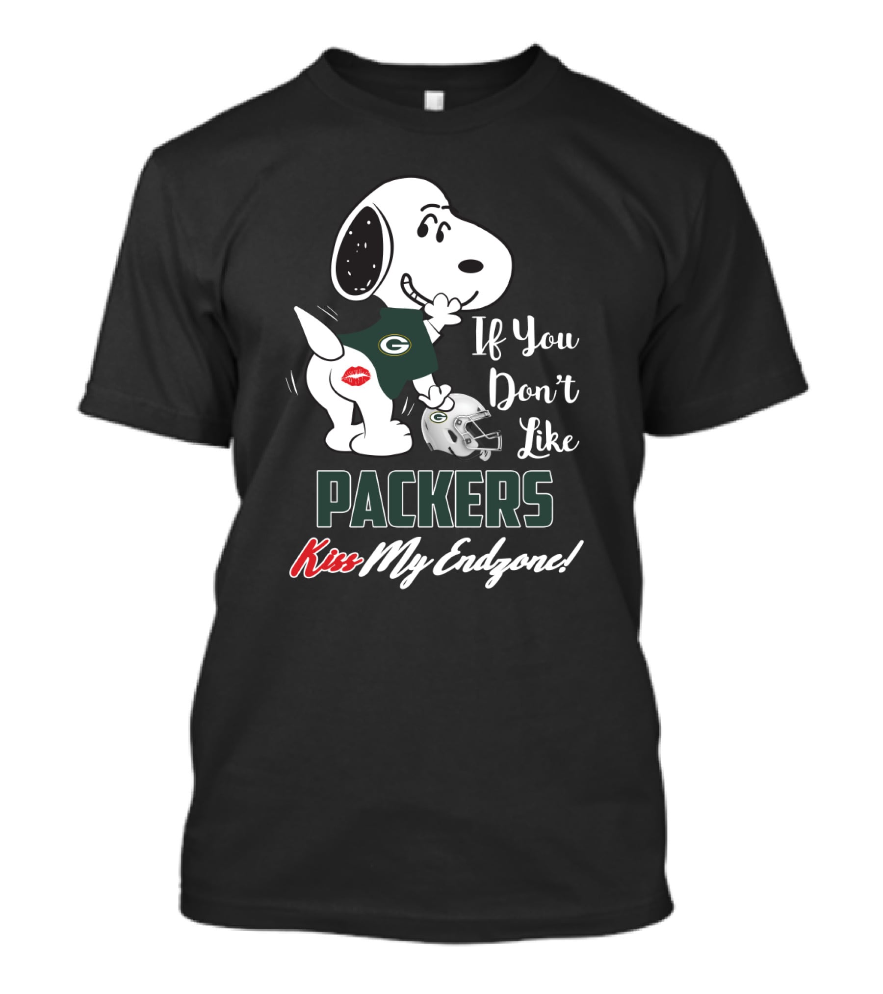 Snoopy If You Don't Like Packers Kiss My Endzone T-Shirt