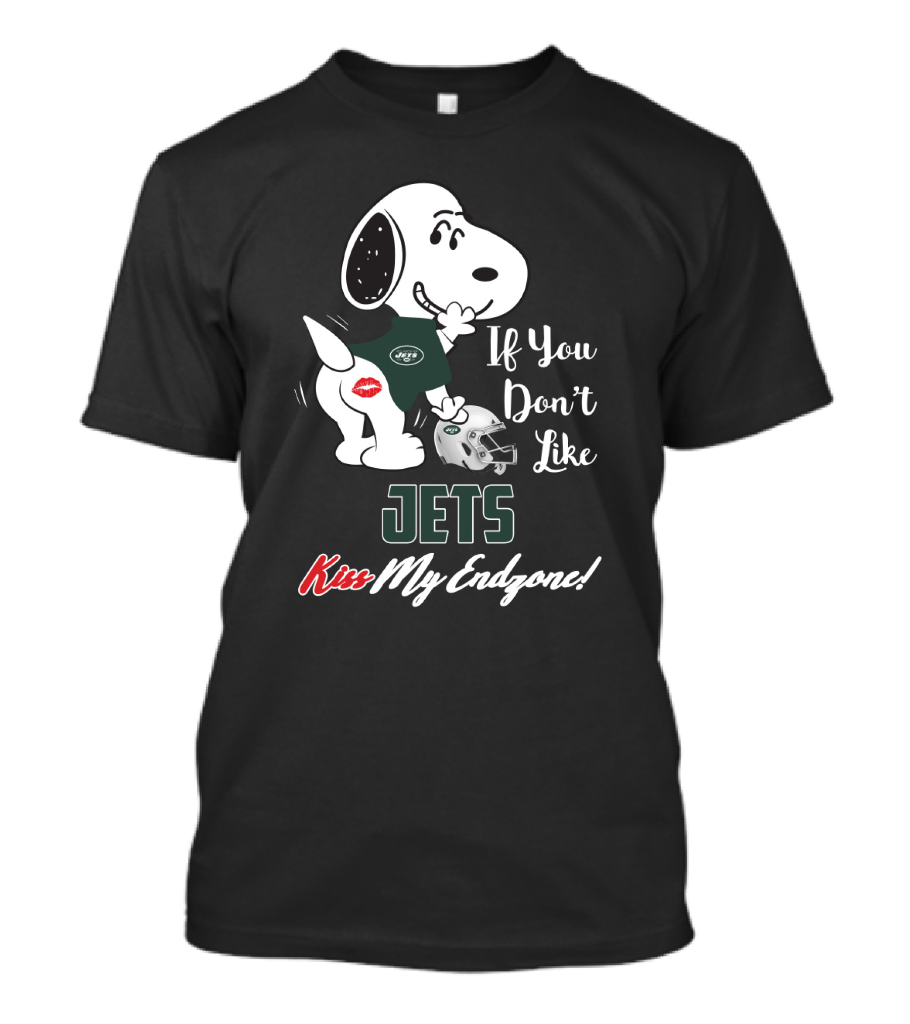 If You Don't Like Jets Kiss My Endzone Snoopy New York Jets Fans T-Shirt