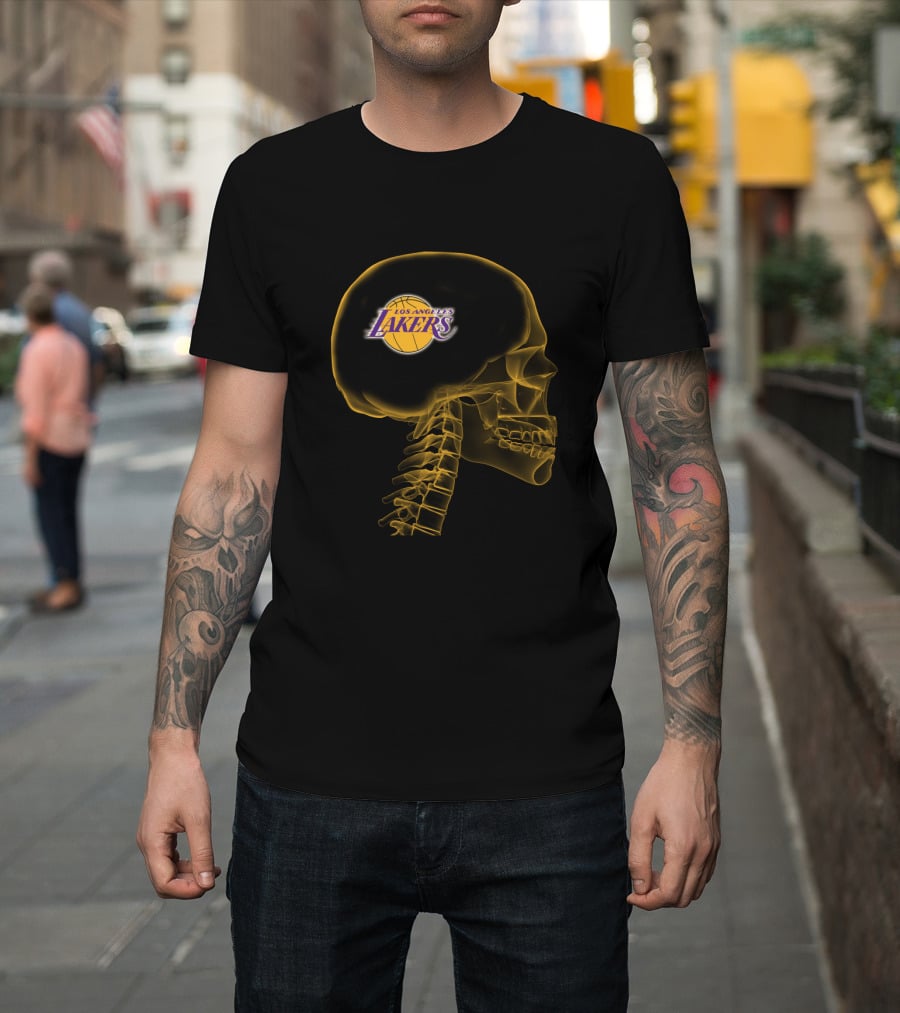 Los Angeles Lakers Inside My Brain Halloween Skeleton T-Shirt