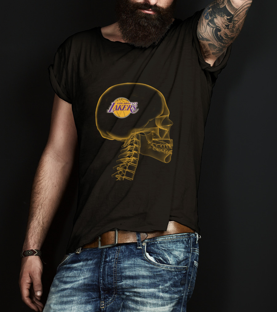 Los Angeles Lakers Inside My Brain Halloween Skeleton T-Shirt