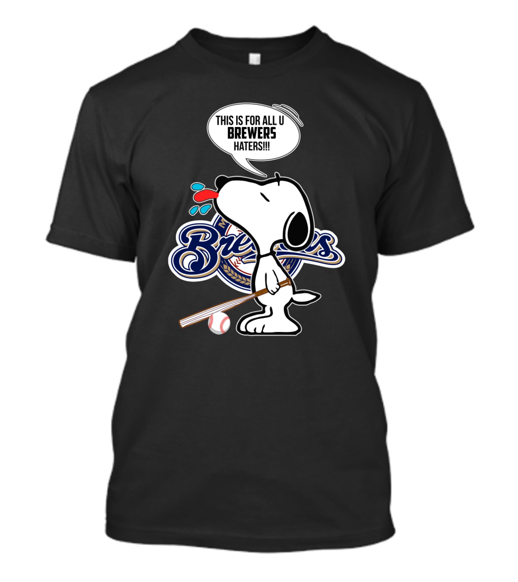 Snoopy Brewers Haters Baseball Milwaukee Fans T-Shirt