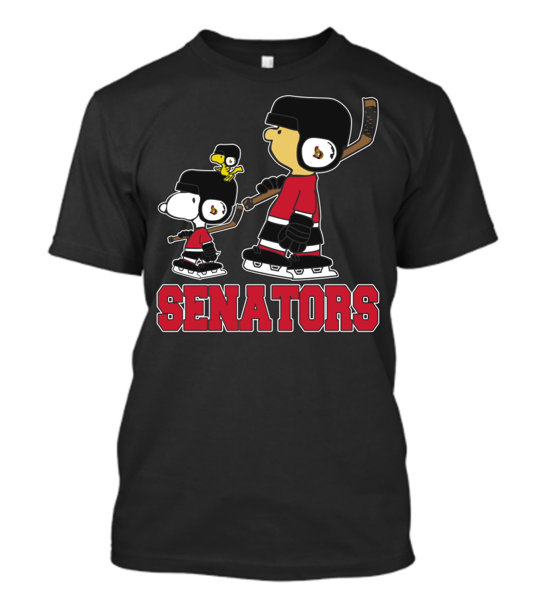 Senators Snoopy And Woodstock Ottawa Hockey Fans T-Shirt