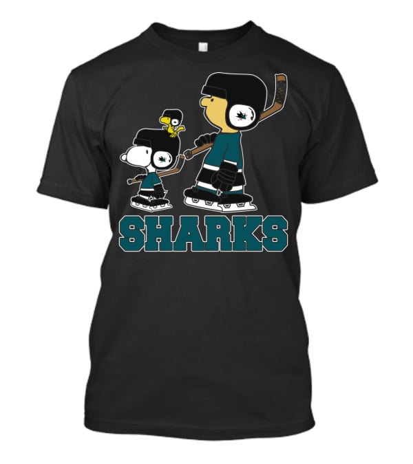 Snoopy And Woodstock San Jose Sharks Hockey Fans T-Shirt