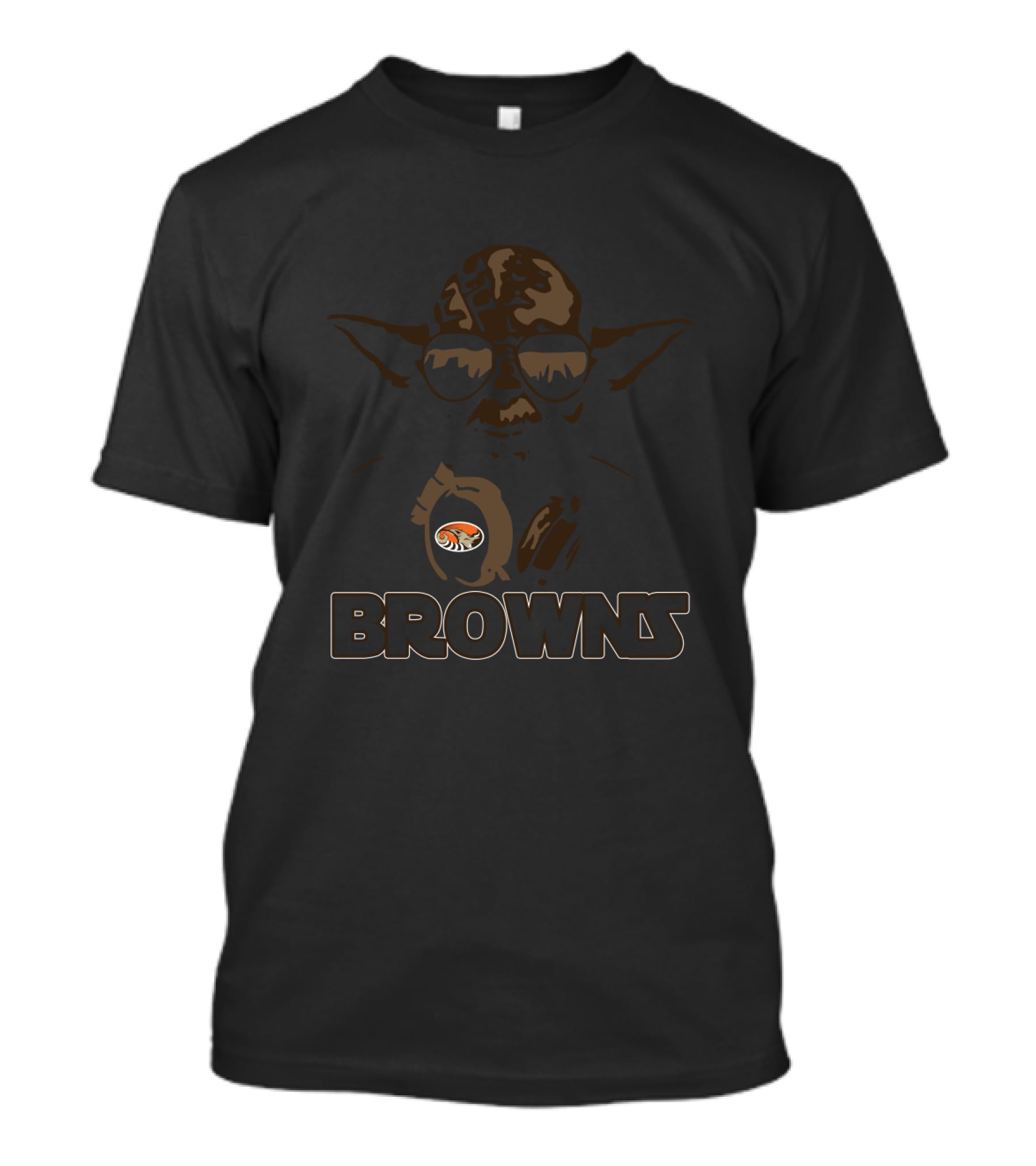 Yoda Star Wars Browns Cleveland Football Fans Headphones T-Shirt