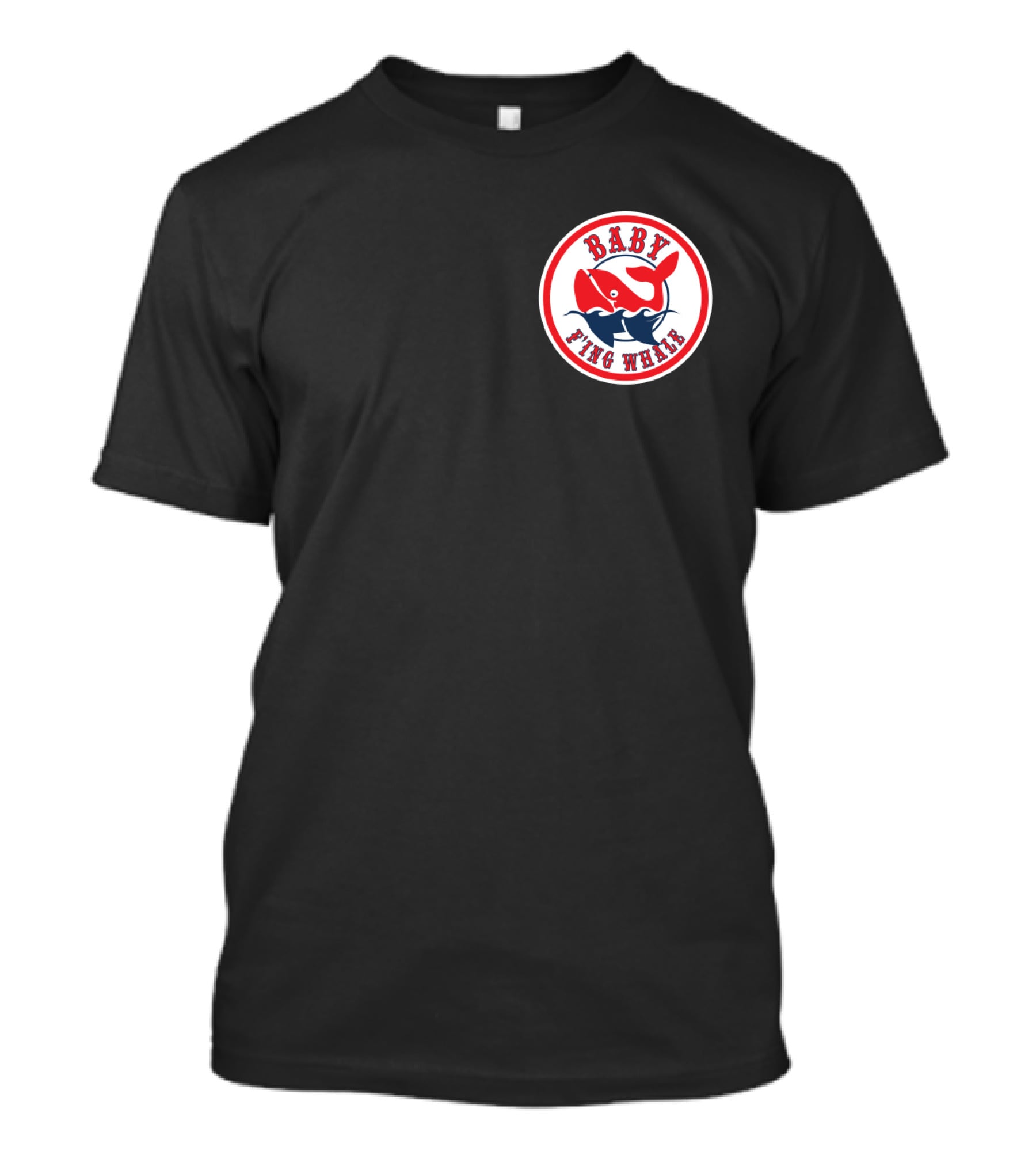 BABY FING WHALE Red Blue Whale Emblem T-Shirt