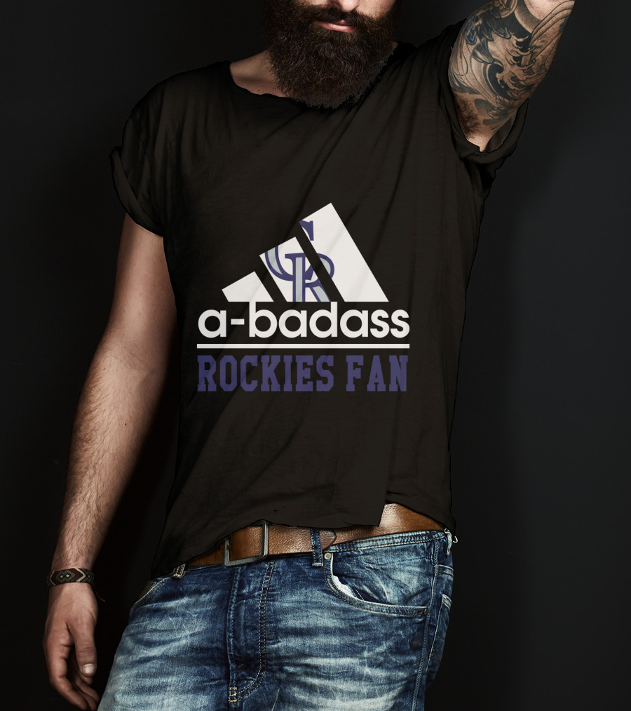 Colorado Rockies GR Logo A-Badass Rockies Fan T-Shirt