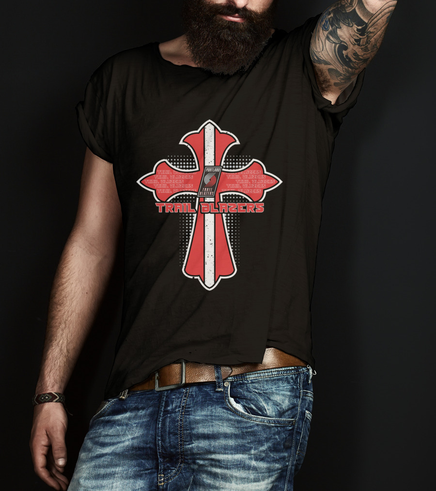 Trail Blazers Portland Cross Iconic Symbol T-Shirt