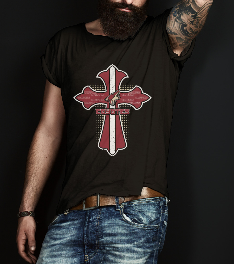 Cross For Jesus Coyotes Fans With Arizona Coyotes T-Shirt