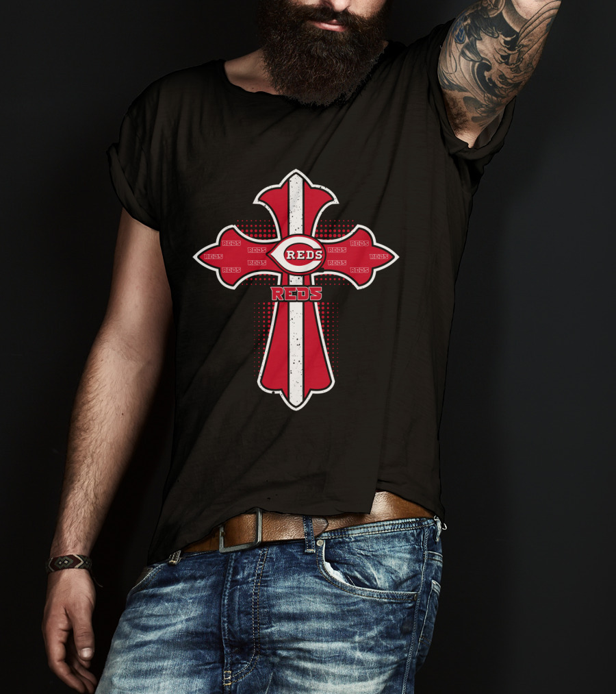 Cross Featuring Reds Cincinnati Mashup T-Shirt