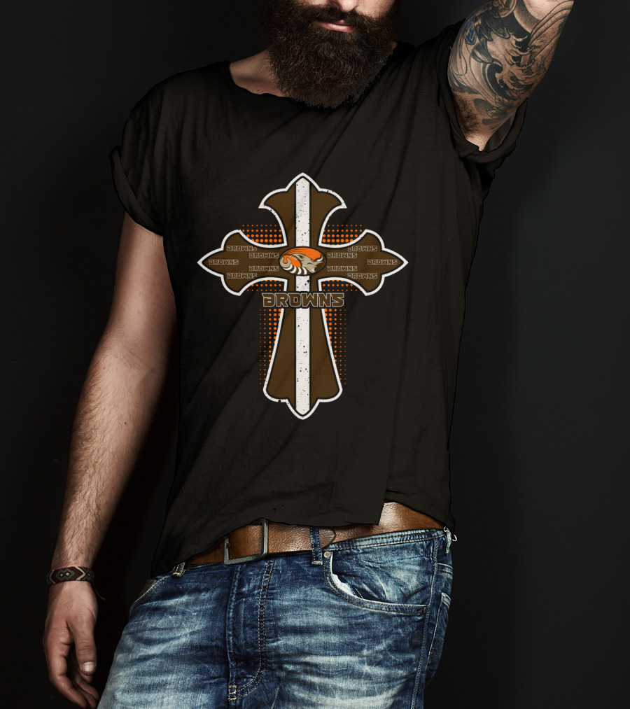 Browns Cross For Jesus And Cleveland Browns Fans T-Shirt
