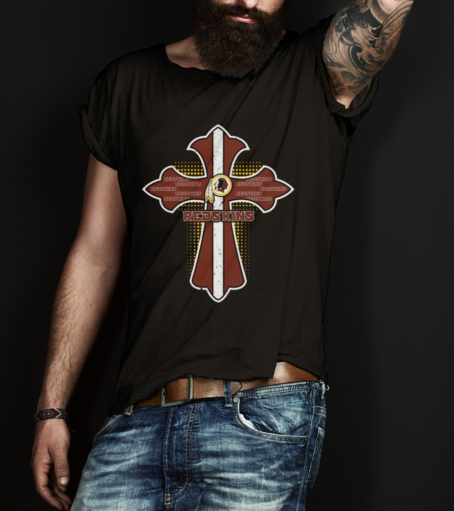 Jesus Cross Redskins Logo Tribute T-Shirt